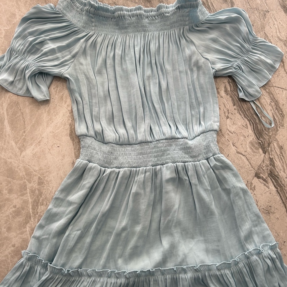 Light Blue Off-Shoulder  Dress